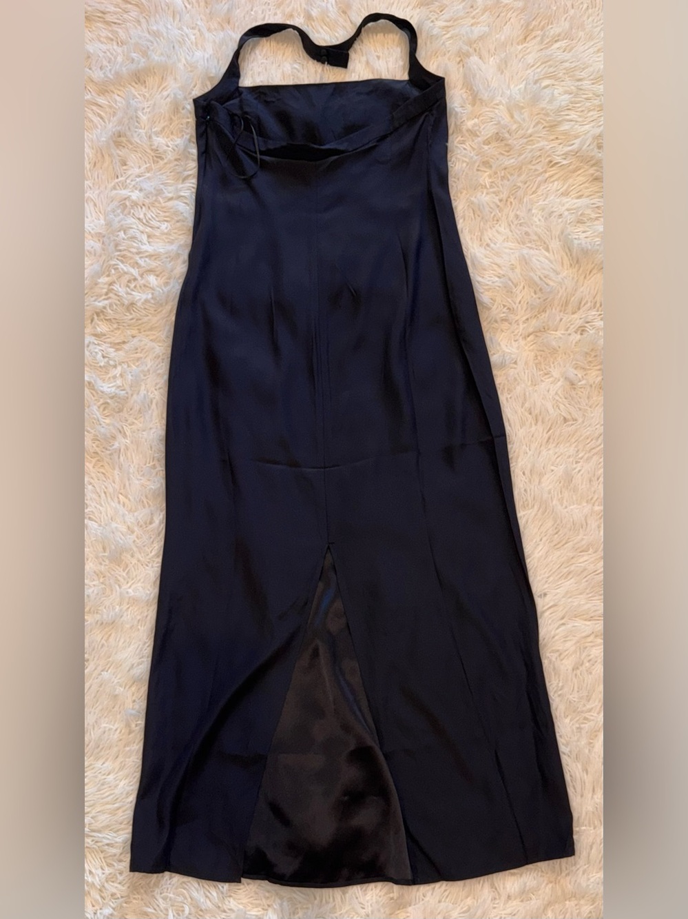 NEW Reformation Alli Silk Halter Midi Dress Sz 8 Black Noir - Picture 8 of 11
